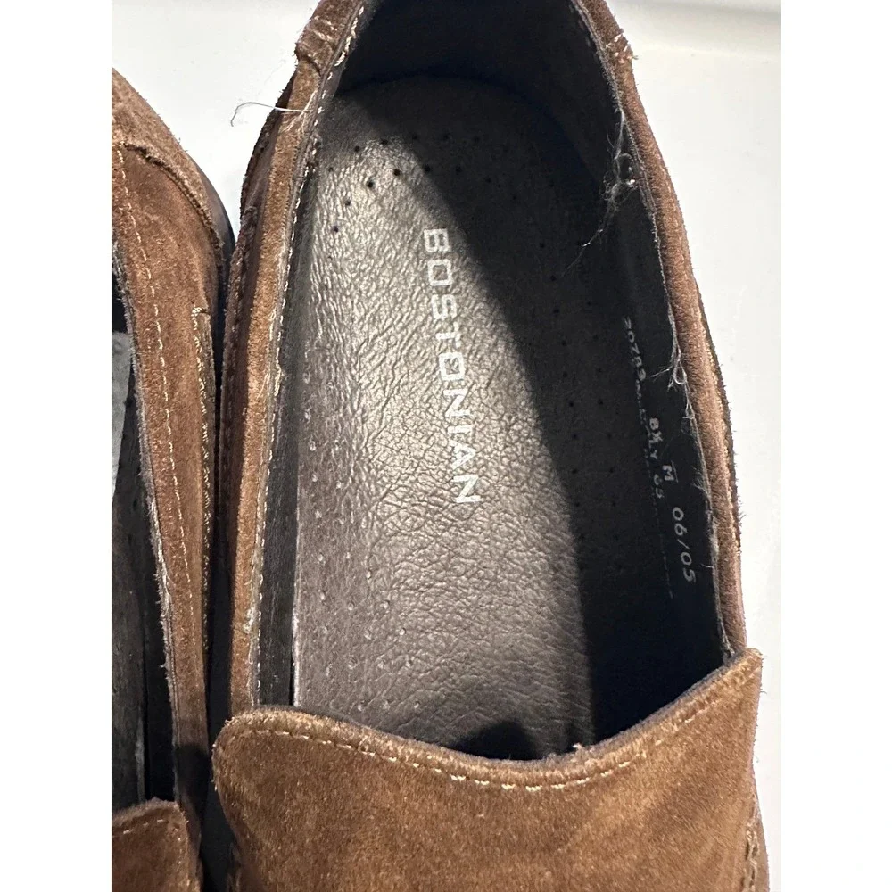 Bostonian Suede Leather Loafers Slip‎ On Dress Shoes Brown Square Toe 11M